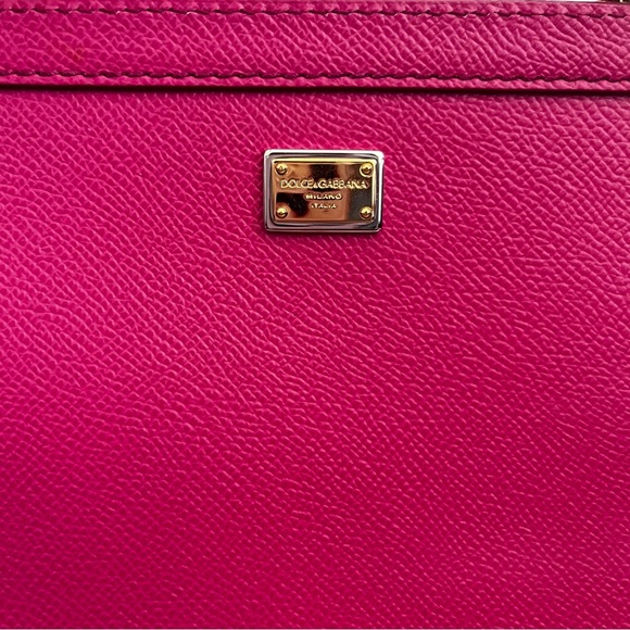 DOLCE & GABBANA Dauphine Oops Patch Medium Miss Sicily Satchel Rosa Geranio EUC - Picture 5 of 13